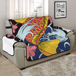 Japanese Koi And Flower Tattoo Print Half Sofa Protector