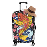 Japanese Koi And Flower Tattoo Print Luggage Cover