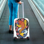 Japanese Koi And Flower Tattoo Print Luggage Cover