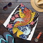 Japanese Koi And Flower Tattoo Print Men's Shorts