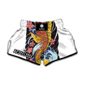 Japanese Koi And Flower Tattoo Print Muay Thai Boxing Shorts