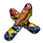 Japanese Koi And Flower Tattoo Print Muay Thai Shin Guard