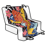 Japanese Koi And Flower Tattoo Print Pet Car Back Seat Cover