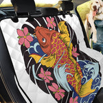 Japanese Koi And Flower Tattoo Print Pet Car Back Seat Cover