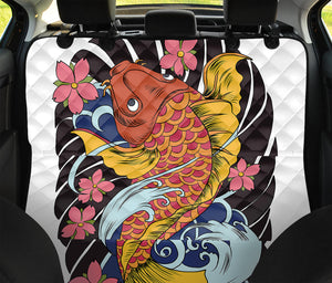 Japanese Koi And Flower Tattoo Print Pet Car Back Seat Cover