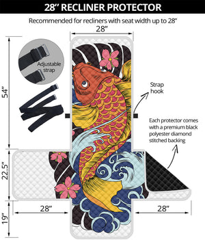 Japanese Koi And Flower Tattoo Print Recliner Protector