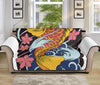 Japanese Koi And Flower Tattoo Print Sofa Protector