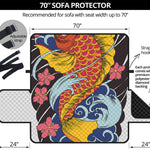 Japanese Koi And Flower Tattoo Print Sofa Protector