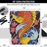 Japanese Koi And Flower Tattoo Print Sofa Protector