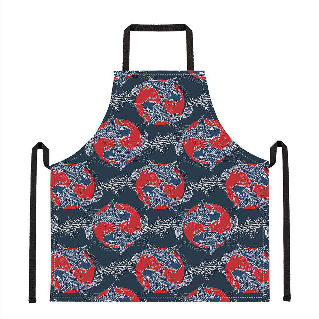 Japanese Koi Carp Fish Pattern Print Apron