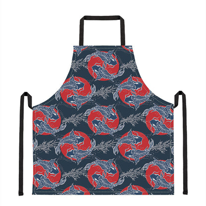 Japanese Koi Carp Fish Pattern Print Apron
