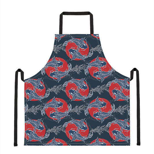 Japanese Koi Carp Fish Pattern Print Apron