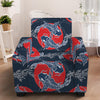 Japanese Koi Carp Fish Pattern Print Armchair Slipcover