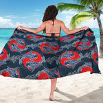 Japanese Koi Carp Fish Pattern Print Beach Sarong Wrap