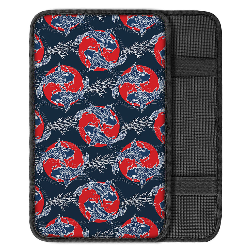 Japanese Koi Carp Fish Pattern Print Car Center Console Cover