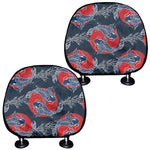 Japanese Koi Carp Fish Pattern Print Car Headrest Covers