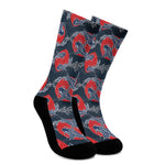 Japanese Koi Carp Fish Pattern Print Crew Socks