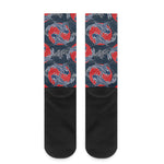 Japanese Koi Carp Fish Pattern Print Crew Socks