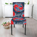 Japanese Koi Carp Fish Pattern Print Dining Chair Slipcover