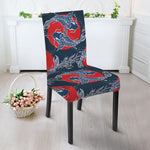 Japanese Koi Carp Fish Pattern Print Dining Chair Slipcover