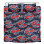 Japanese Koi Carp Fish Pattern Print Duvet Cover Bedding Set