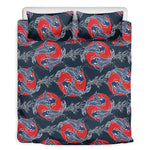 Japanese Koi Carp Fish Pattern Print Duvet Cover Bedding Set