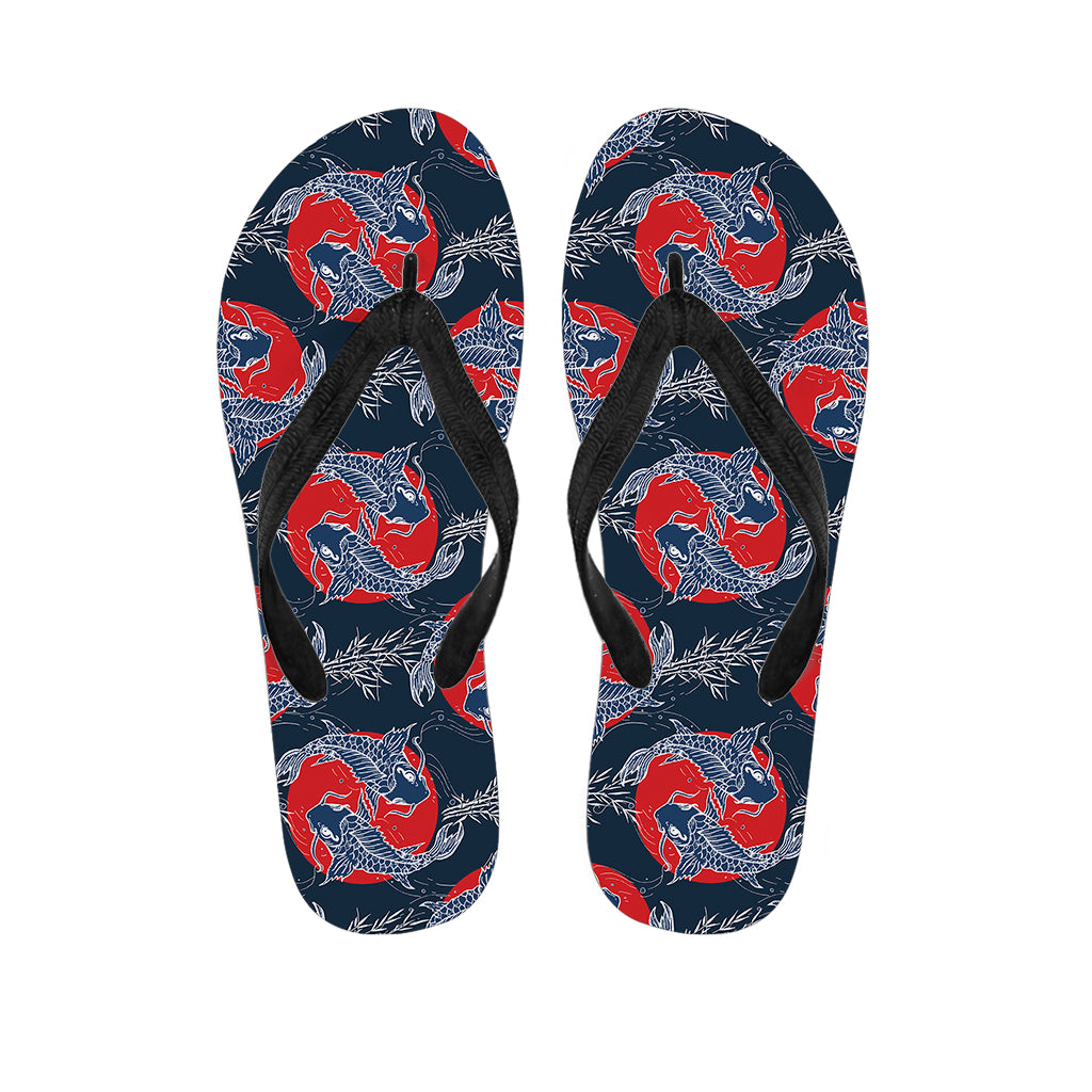 Japanese Koi Carp Fish Pattern Print Flip Flops