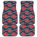 Japanese Koi Carp Fish Pattern Print Front and Back Car Floor Mats