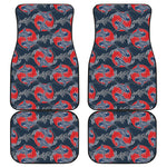 Japanese Koi Carp Fish Pattern Print Front and Back Car Floor Mats