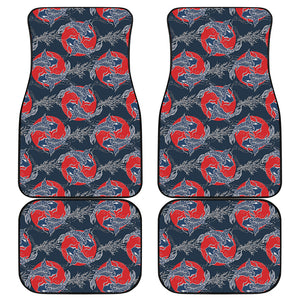 Japanese Koi Carp Fish Pattern Print Front and Back Car Floor Mats