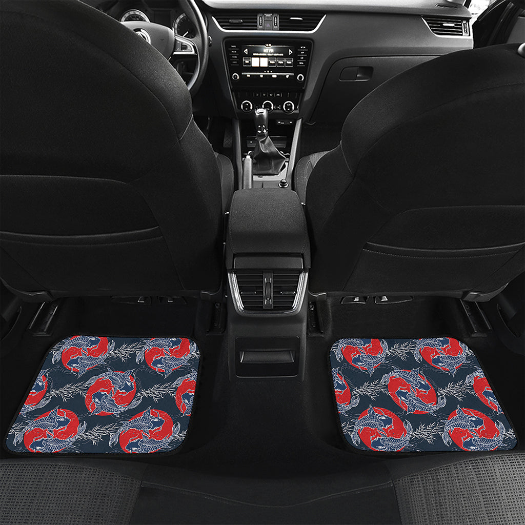 Japanese Koi Carp Fish Pattern Print Front and Back Car Floor Mats