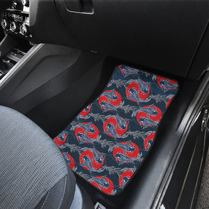 Japanese Koi Carp Fish Pattern Print Front and Back Car Floor Mats