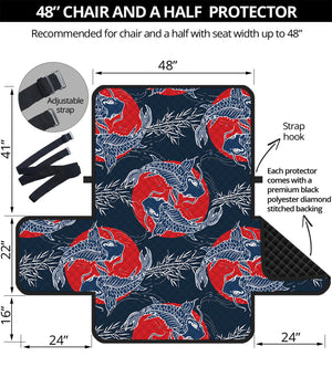 Japanese Koi Carp Fish Pattern Print Half Sofa Protector