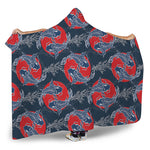 Japanese Koi Carp Fish Pattern Print Hooded Blanket