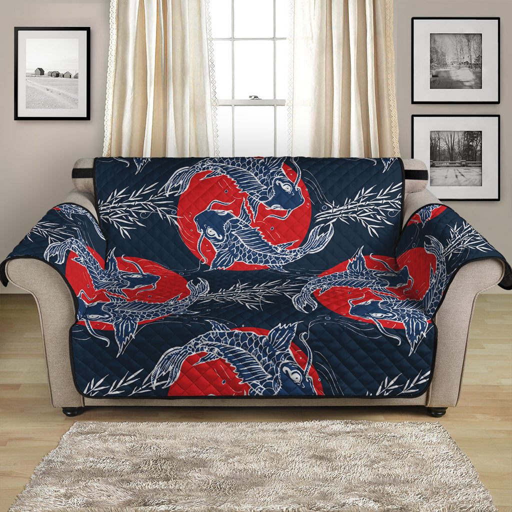 Japanese Koi Carp Fish Pattern Print Loveseat Protector