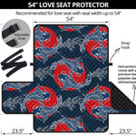 Japanese Koi Carp Fish Pattern Print Loveseat Protector