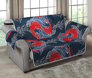 Japanese Koi Carp Fish Pattern Print Loveseat Protector