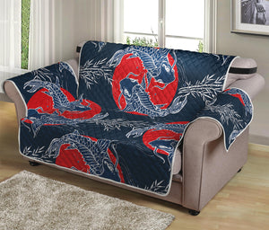 Japanese Koi Carp Fish Pattern Print Loveseat Protector