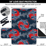 Japanese Koi Carp Fish Pattern Print Loveseat Protector