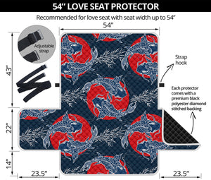 Japanese Koi Carp Fish Pattern Print Loveseat Protector