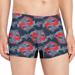 Japanese Koi Carp Fish Pattern Print Men's Boxer Briefs