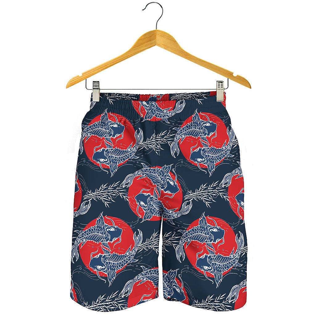 Japanese Koi Carp Fish Pattern Print Men's Shorts