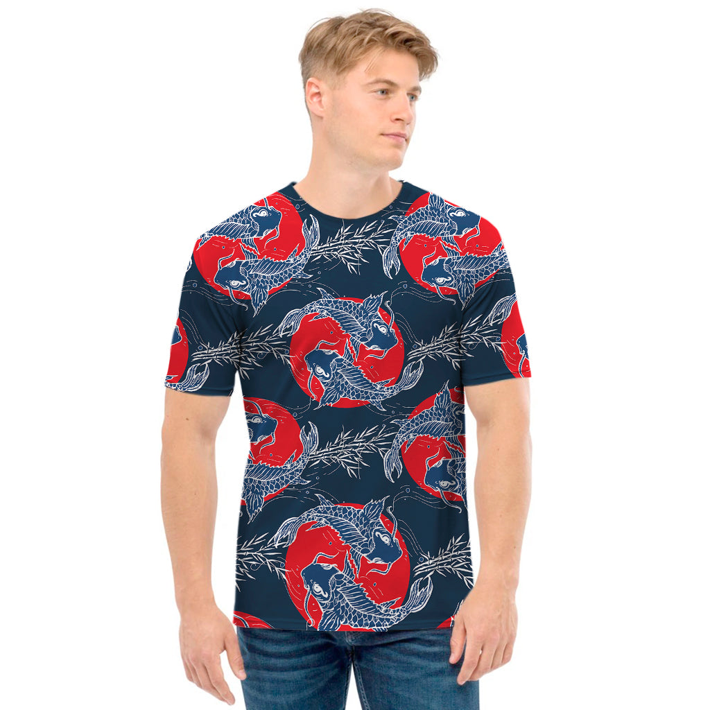 Japanese Koi Carp Fish Pattern Print Men's T-Shirt