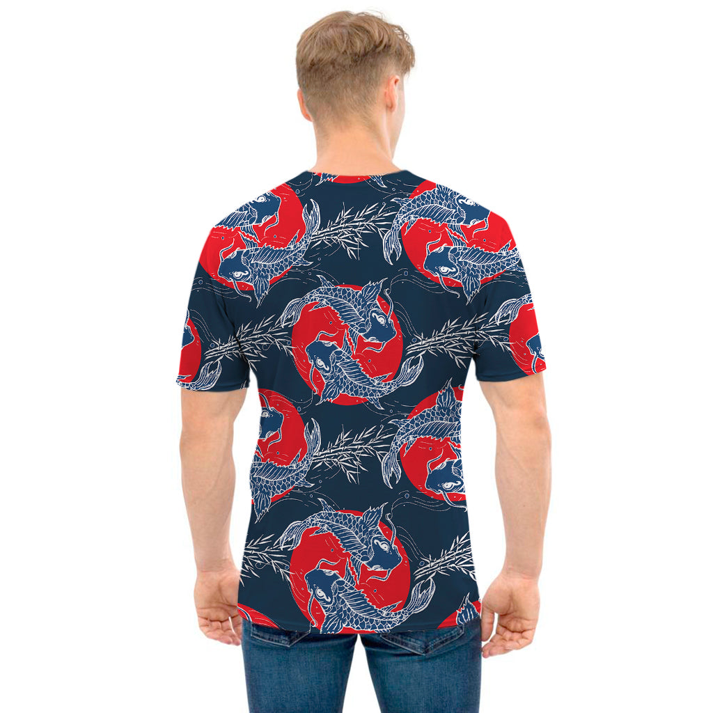 Japanese Koi Carp Fish Pattern Print Men's T-Shirt