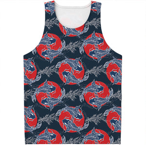 Japanese Koi Carp Fish Pattern Print Men's Tank Top