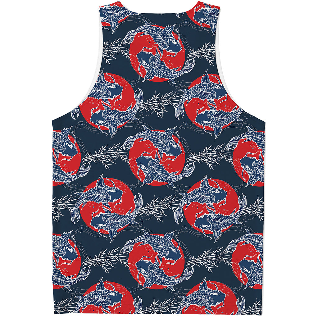 Japanese Koi Carp Fish Pattern Print Men's Tank Top