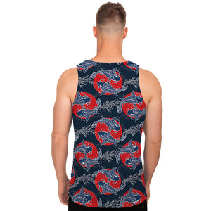 Japanese Koi Carp Fish Pattern Print Men's Tank Top