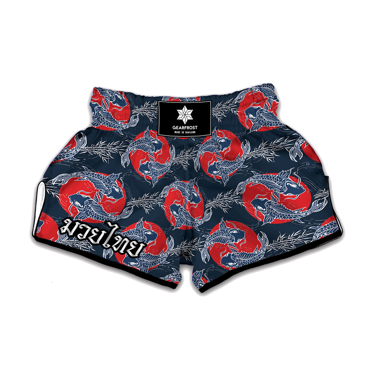 Japanese Koi Carp Fish Pattern Print Muay Thai Boxing Shorts