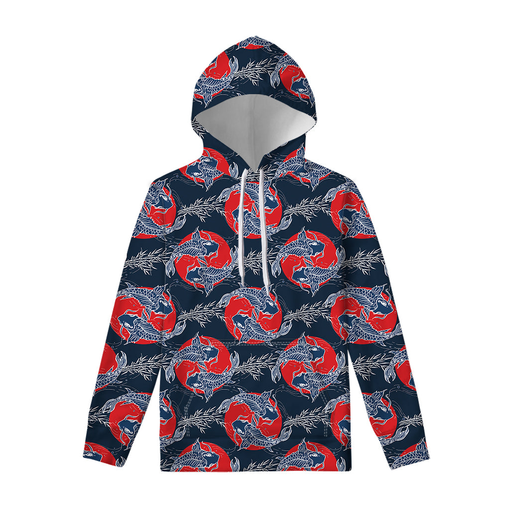 Japanese Koi Carp Fish Pattern Print Pullover Hoodie