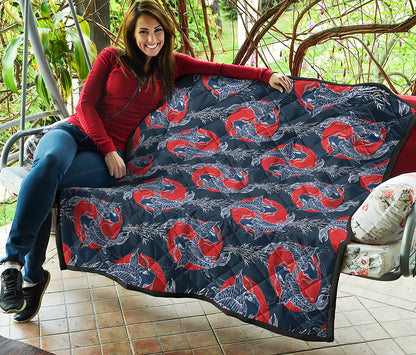 Japanese Koi Carp Fish Pattern Print Quilt